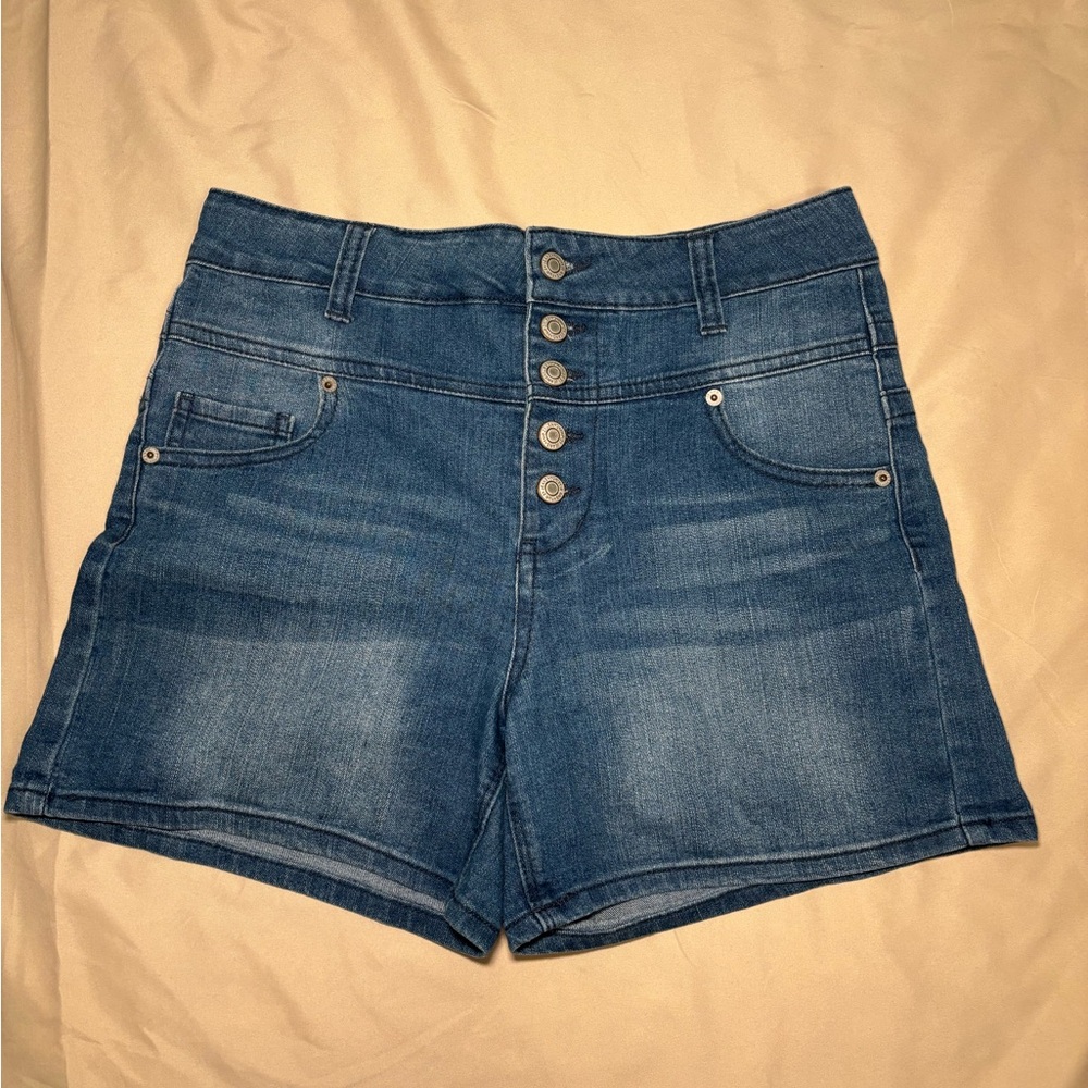 Rue21 High Waist Blue Denim Shorts